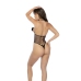 Mapele Feather Kiss Fishnet Bodysuit Black One Size