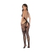 Mapele Floral Fishnet Bodystocking One Size Black - Elegant Patterned Lingerie