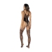 Mapele Floral Fishnet Bodystocking One Size Black Waist Detail