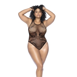 Mapele Snake Fishnet Bodysuit Queen Size Black with Rhinestones Mapele Snake Fishnet Bodysuit Queen Size Black with Rhinestones
