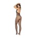 Mapele Open Fishnet Halter Bodystocking Black One Size
