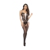 Mapale Maid Fishnet Bodystocking Black/White One Size