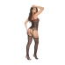 Mapale Nurse-Inspired Fishnet Bodystocking One Size Black/Red