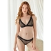 Mesh Bralette and Lace Open Panties - S/M