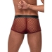 Male Power Mini Ring Short XL Burgundy - Snap-Off Pouch & Satin Waistband