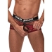 Male Power Mini Ring Short XL Burgundy - Snap-Off Pouch & Satin Waistband