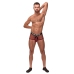 Male Power Mini Ring Short XL Burgundy - Snap-Off Pouch & Satin Waistband