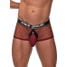 Male Power Mini Ring Short XL Burgundy - Snap-Off Pouch & Satin Waistband