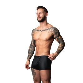 Male Power Snap Off Short M Black - Trunks with Snap Closure System