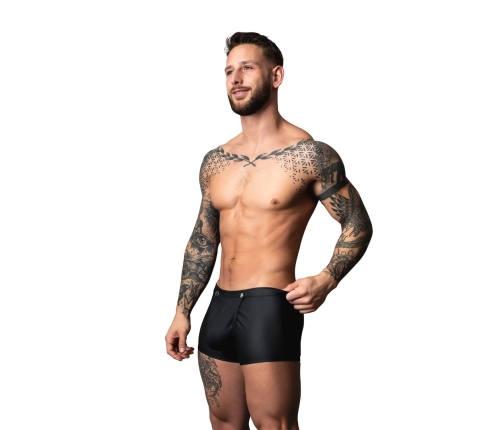 Male Power Snap Off Short M Black - Trunks with Snap Closure System