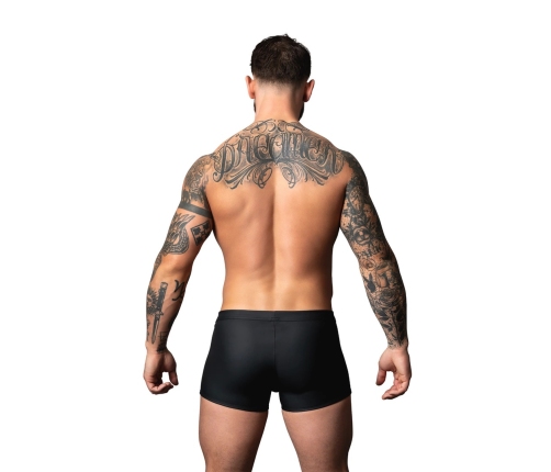 Male Power Snap Off Short S Black - Trunk with Tearaway Pouch Design
