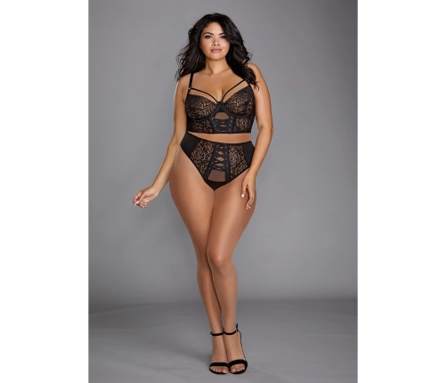 Stretch Mesh and Stretch Galloon Lace Bustier - 1X