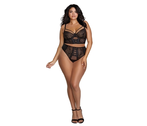 Stretch Mesh and Stretch Galloon Lace Bustier - 1X