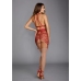 Delicate Floral Embroidery Three Piece Set - S - Red