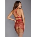 Delicate Floral Embroidery Three Piece Set - S - Red