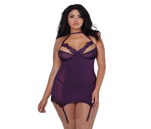 Microfiber and Mesh Garter Slip - Plus Size