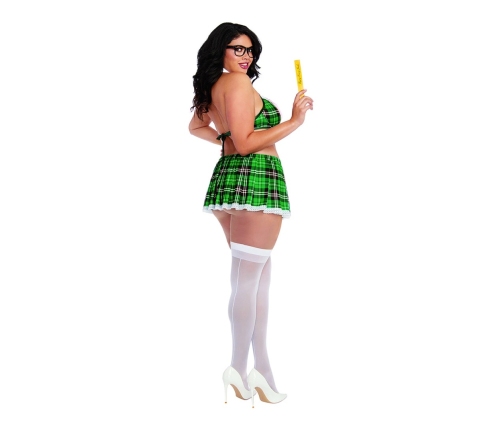 Green Plaid Schoolgirl Bedroom Costume - Plus Size