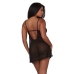 Stretch Mesh Chemise and Robe Set - S