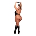 Faux Halter Teddy with Flogger - Plus Size - Black