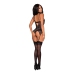 Lace Garter Teddy - L - Black