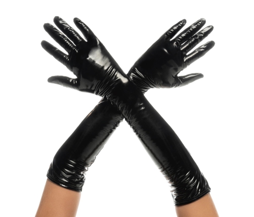 Cruella High Gloss Adjustable Vinyl Gloves L/XL Black Finish