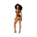 Women's Lace and Mesh 3 Piece Set - M - Aubergine