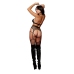 Fetish Bralette, Garter Panty and Restraint Diamond - One Size - Black
