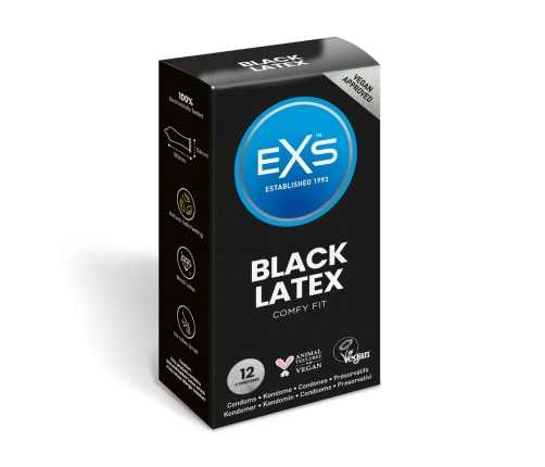 EXS Black Latex - Condoms - 12 Pieces