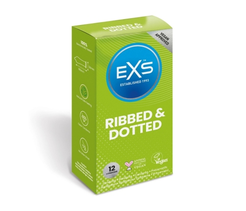 EXS 3 in 1 - Ribbed, Dotted and Flared - Condoms - 12 Pieces