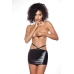 Angel Blush - Faux Leather Skirt with Open Back and Straps - One Size