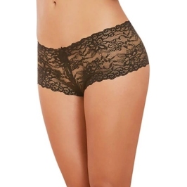 Open Crotch Boy Short - S - Black