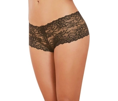 Open Crotch Boy Short - S - Black