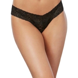 Lace Thong - One Size - Black