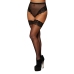 High Waisted Garter Thong - L - Black