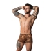 Male Power Ultimate Duo Men's Shorts S Leopard Brown with Silicone Ring