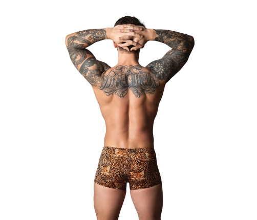 Male Power Ultimate Duo Men's Shorts S Leopard Brown with Silicone Ring