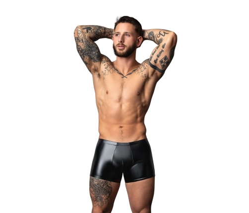 Male Power Liquid Onyx 2.0 Short Pouch XL Black Wet Look Briefs
