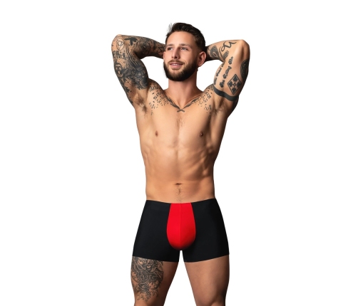 Male Power Hot Mesh Pouch Short L Black/Red Breathable Micro Mesh