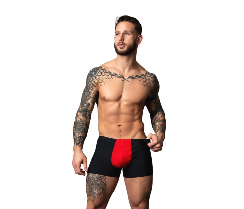 Male Power Hot Mesh Pouch Short L Black/Red Breathable Micro Mesh