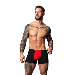 Male Power Hot Mesh Pouch Short M Black/Red Lightweight Micro Mesh