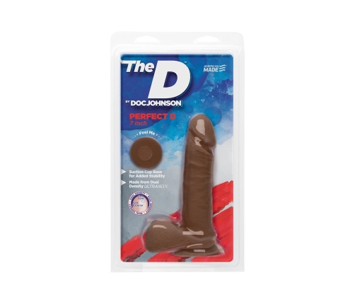 Perfect D - Realistic ULTRASKYN Dildo with Balls - 7 / 18 cm - Chocolate