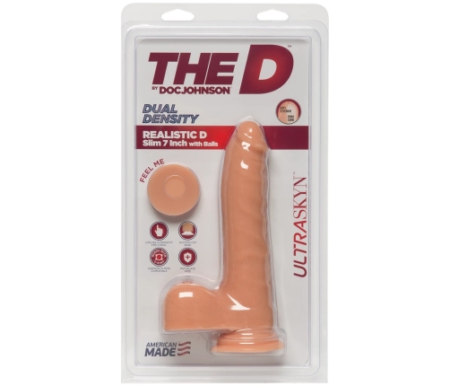 D Slim - Realistic ULTRASKYN Dildo with Balls - 7 / 18 cm