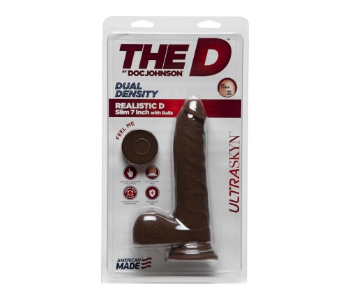 D Slim - Realistic ULTRASKYN Dildo with Balls - 7 / 18 cm