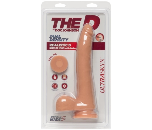 D Slim - Realistic ULTRASKYN Dildo with Balls - 2 Pieces
