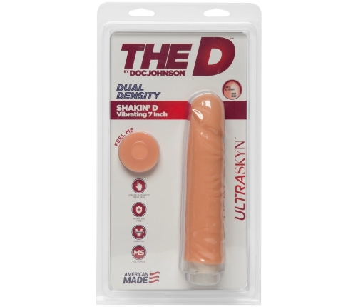 Shakin' D - Vibrating Realistic ULTRASKYN Dildo - 7 / 18 cm