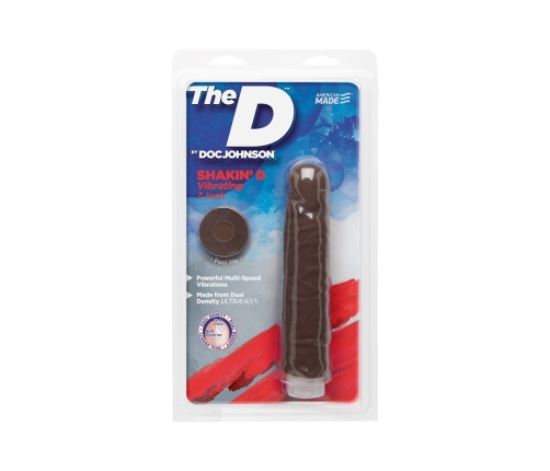 Shakin' D - Vibrating Realistic ULTRASKYN Dildo - 7 / 18 cm - Chocolate