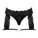 Male Power Scandal-Lace Garter Shorts L/XL Black - Mesh & Lace Design