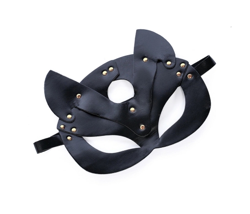 Mapale Faux Leather Eye Mask Black One Size - Sleek Curved Design