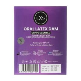 EXS Oral Dam Grape Latex Barrier Sheet 1pc - Flavored Protective Layer