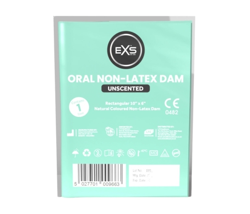 EXS Oral Dam Non-Latex Protective Sheet Unflavored 1 Piece